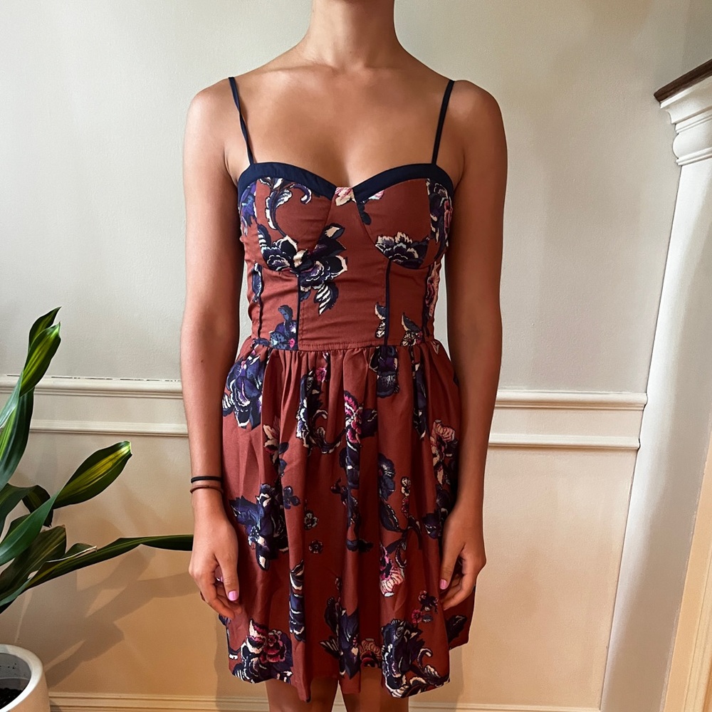 Floral Pattern Steampunk Dress